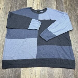 J Jill Wearever Collection Womens 3XL Block Color‎ Sweater Blue Cotton Pullover